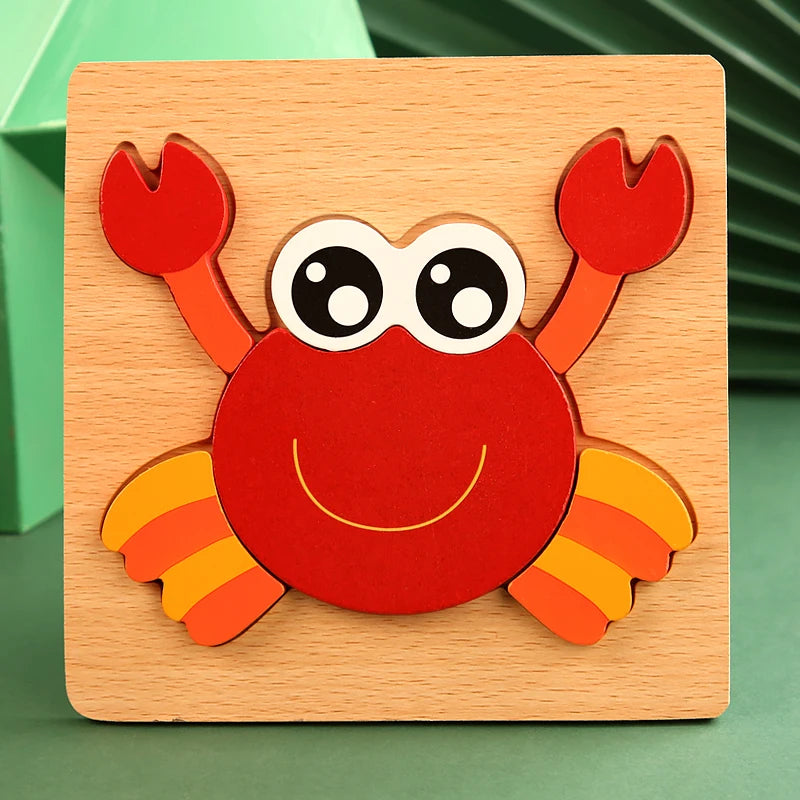 3D Wooden Cartoon Puzzle Set ā Baby Animal & Traffic Jigsaw | Early Learning Toy for Toddlers & Kids"
