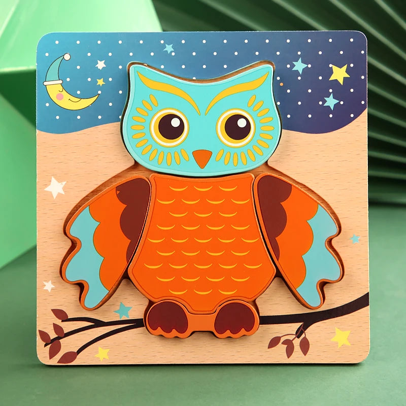 3D Wooden Cartoon Puzzle Set ā Baby Animal & Traffic Jigsaw | Early Learning Toy for Toddlers & Kids"