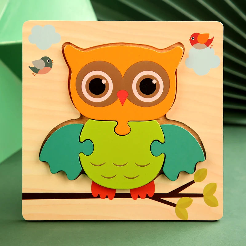 3D Wooden Cartoon Puzzle Set ā Baby Animal & Traffic Jigsaw | Early Learning Toy for Toddlers & Kids"