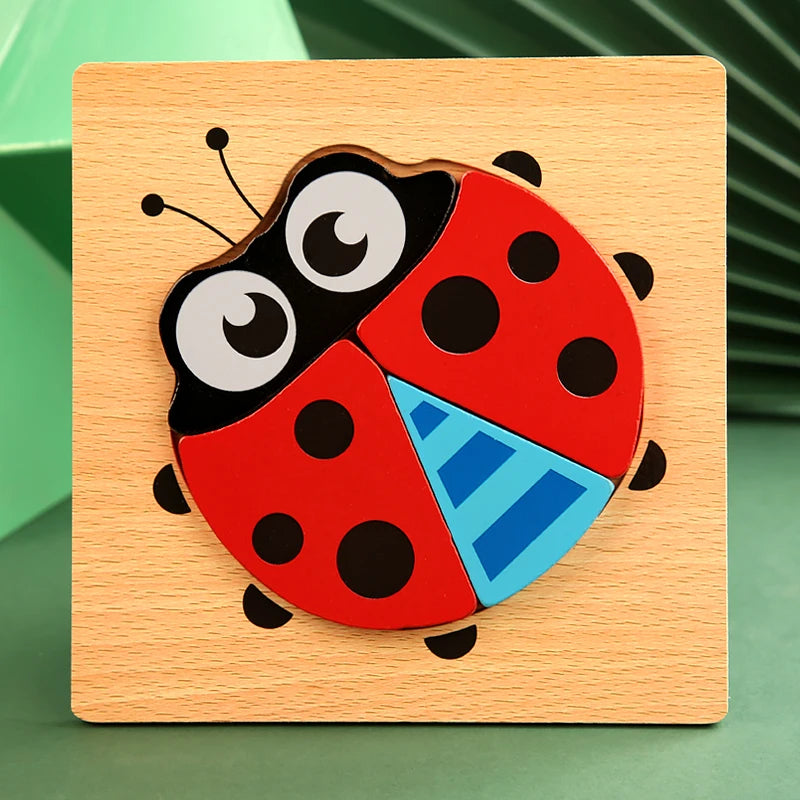 3D Wooden Cartoon Puzzle Set ā Baby Animal & Traffic Jigsaw | Early Learning Toy for Toddlers & Kids"