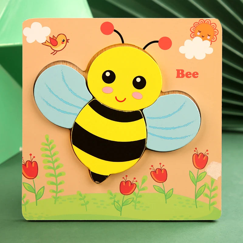 3D Wooden Cartoon Puzzle Set ā Baby Animal & Traffic Jigsaw | Early Learning Toy for Toddlers & Kids"