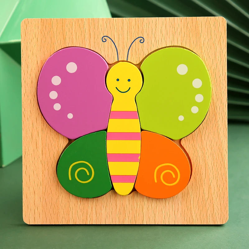 3D Wooden Cartoon Puzzle Set ā Baby Animal & Traffic Jigsaw | Early Learning Toy for Toddlers & Kids"