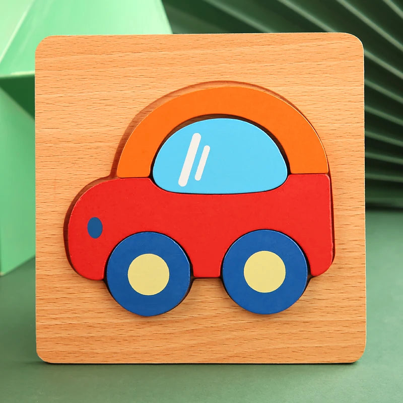 3D Wooden Cartoon Puzzle Set ā Baby Animal & Traffic Jigsaw | Early Learning Toy for Toddlers & Kids"