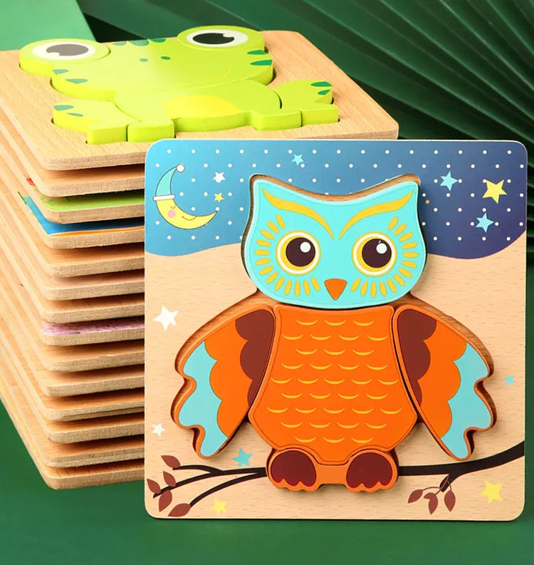 3D Wooden Cartoon Puzzle Set ā Baby Animal & Traffic Jigsaw | Early Learning Toy for Toddlers & Kids"