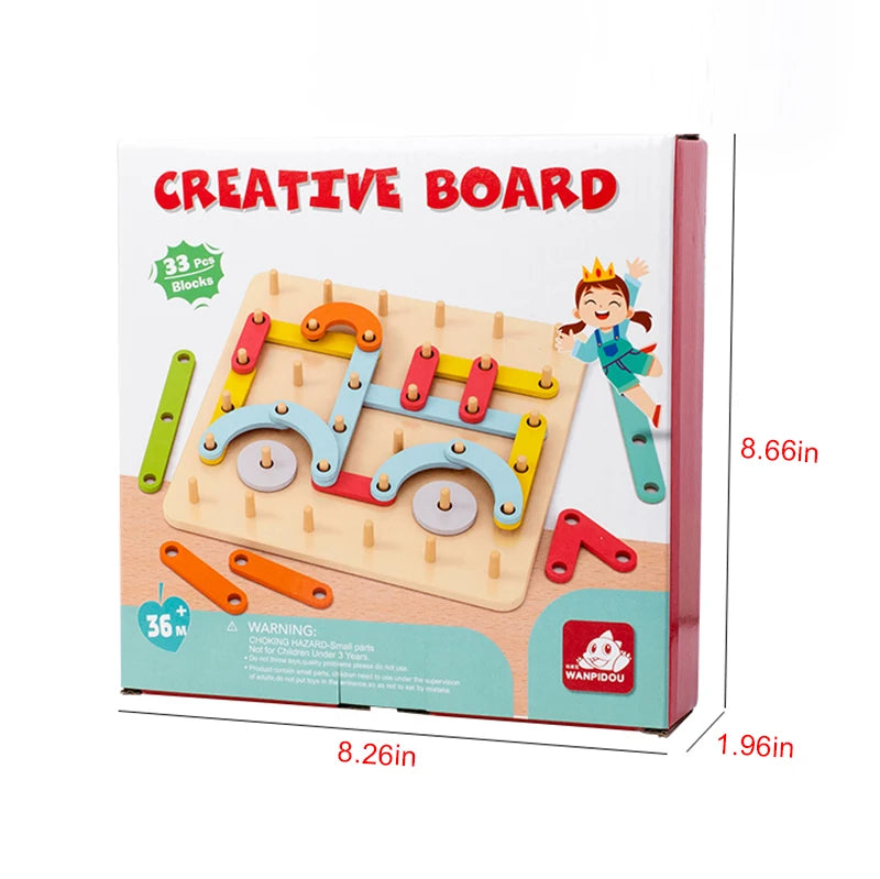 Children’s Wooden Geometric Pegboard