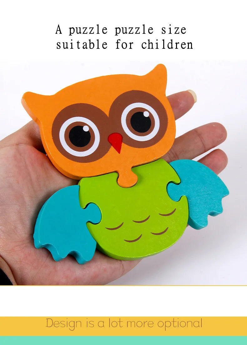 3D Wooden Cartoon Puzzle Set ā Baby Animal & Traffic Jigsaw | Early Learning Toy for Toddlers & Kids"