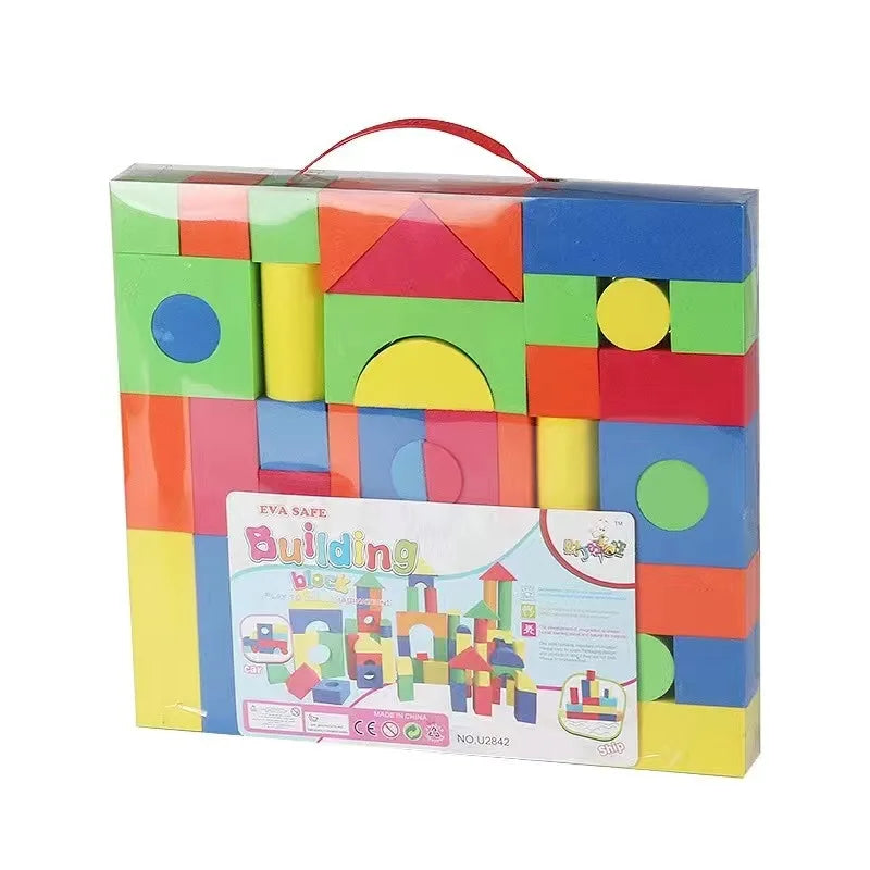 Soft EVA Building Blocks Large Educational STEM Toys for Preschool Kids Big Colorful Stackable Blocks Boy Girl Gifts-46pcs
