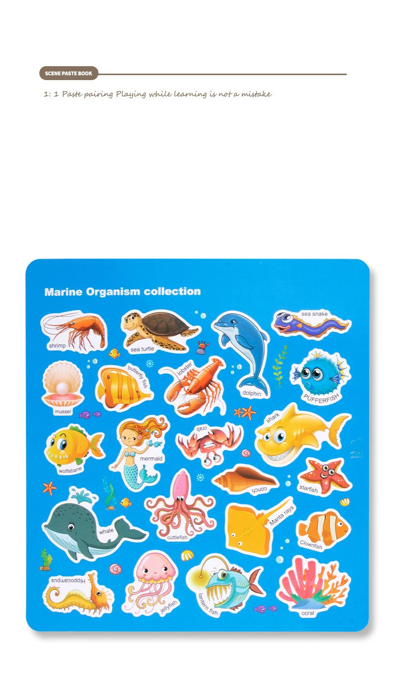 Reusable Cartoon Sticker Book for Kids