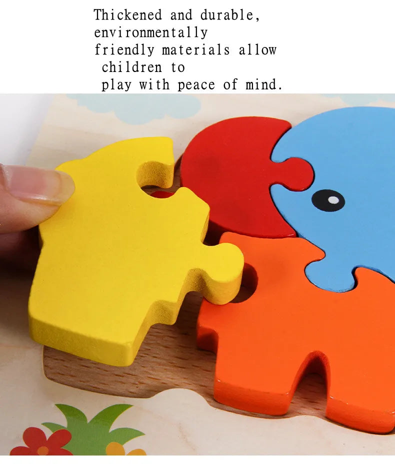 3D Wooden Cartoon Puzzle Set ā Baby Animal & Traffic Jigsaw | Early Learning Toy for Toddlers & Kids"