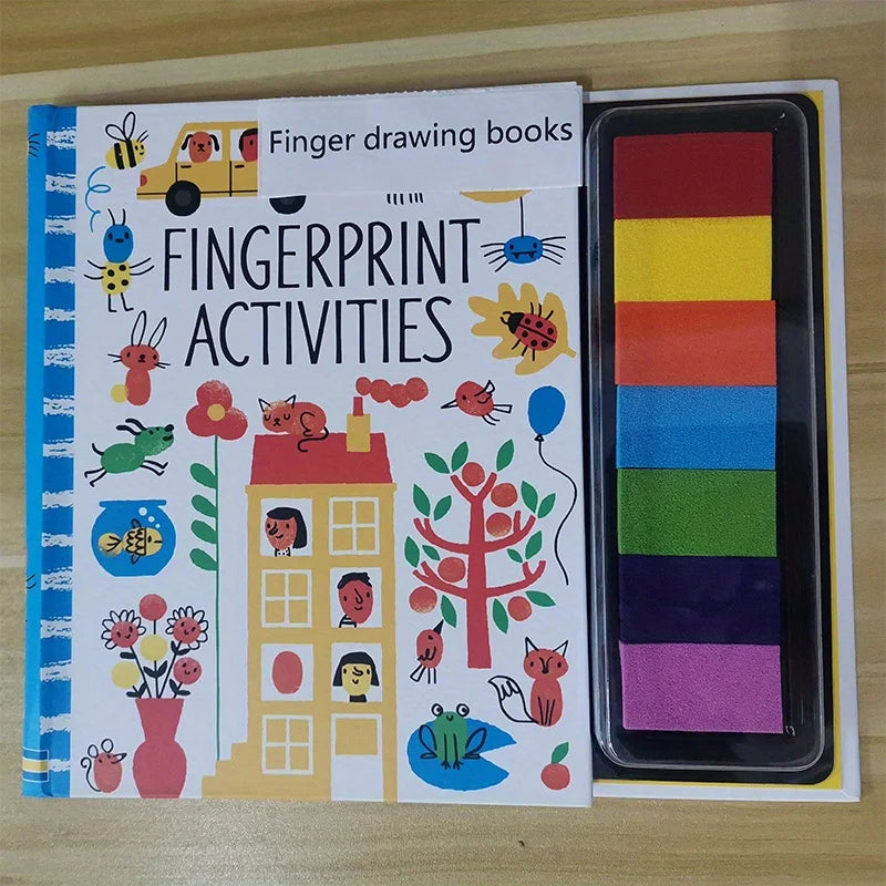 Fingerprinting Books With Rubber Stamps Ink Pad Activities Doodling Book Animal Garden DIY Craft Toy