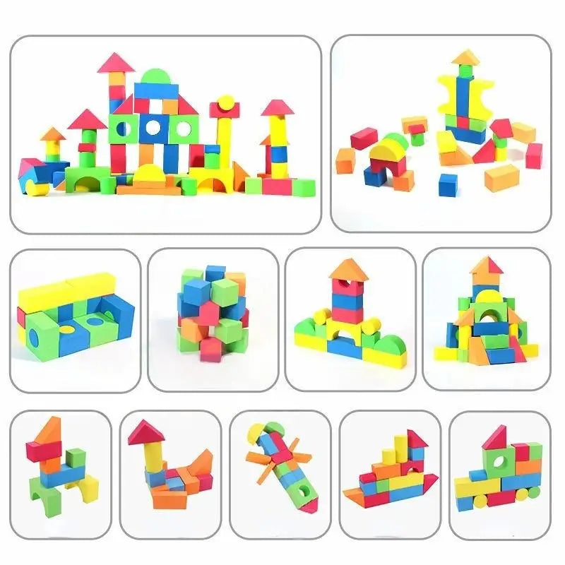 Soft EVA Building Blocks Large Educational STEM Toys for Preschool Kids Big Colorful Stackable Blocks Boy Girl Gifts-46pcs
