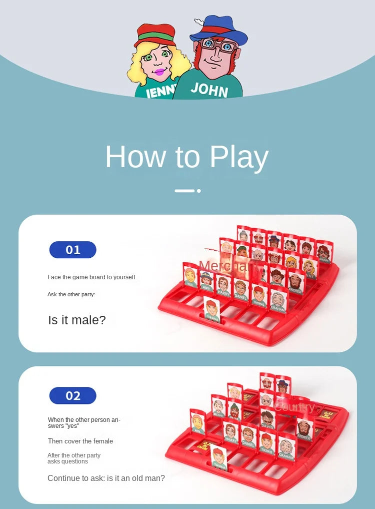 Guess Who I Am
Puzzle Game Two Person Interactive Portable Tray Puzzle Board Game Suitable for Children