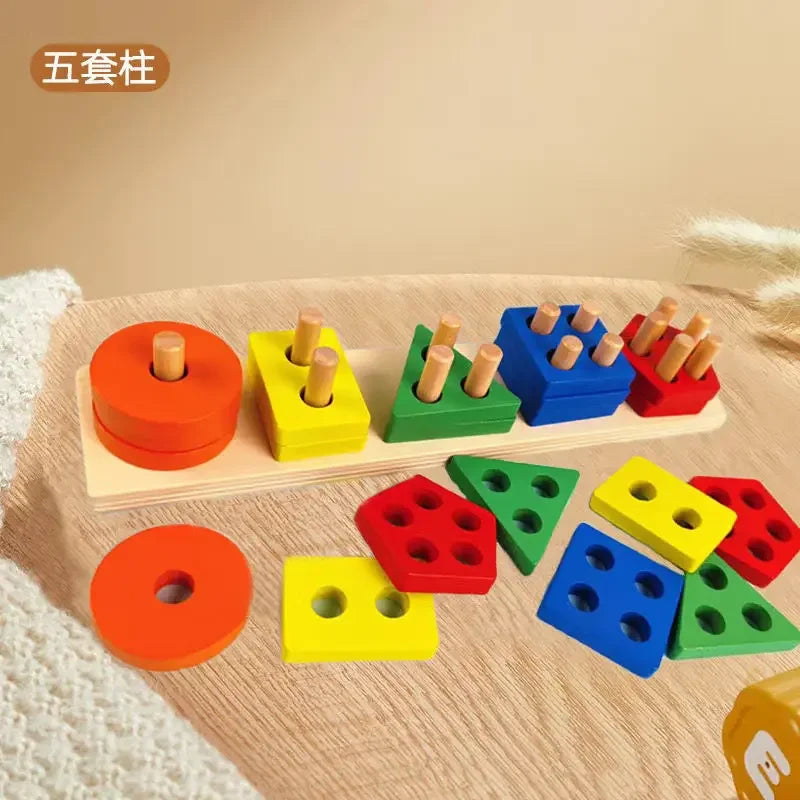 ontessori Wooden Sorting & Stacking Toy