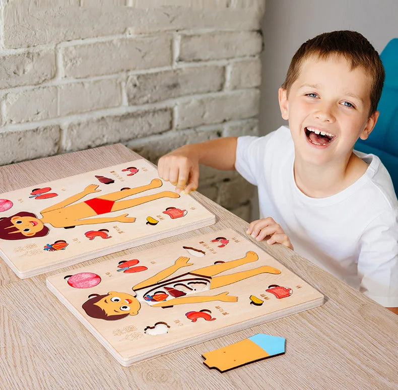Montessori Human Body Puzzle Busy Board.