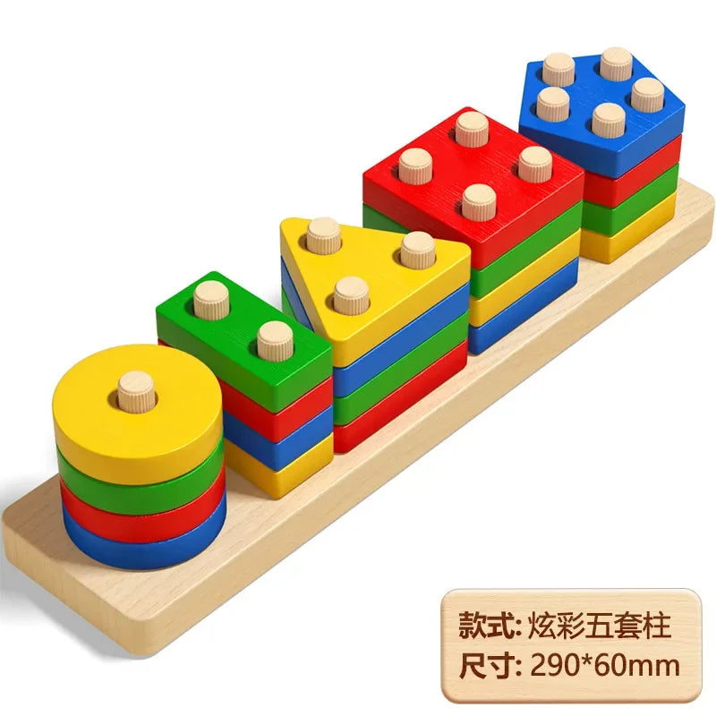 ontessori Wooden Sorting & Stacking Toy