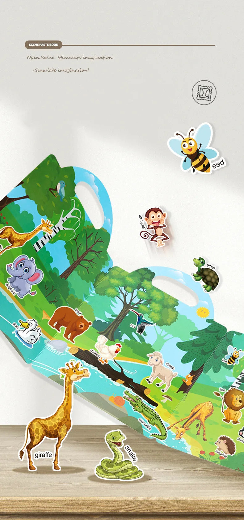 Reusable Cartoon Sticker Book for Kids