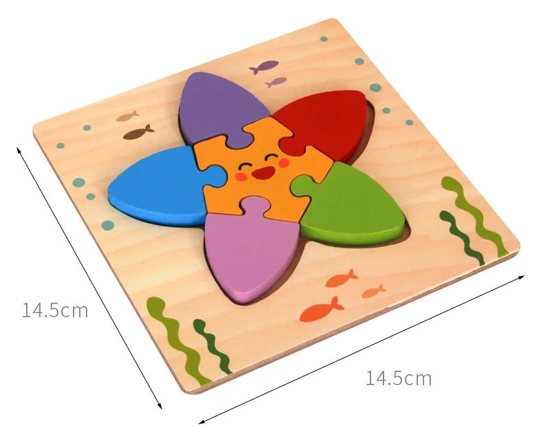 3D Wooden Cartoon Puzzle Set ā Baby Animal & Traffic Jigsaw | Early Learning Toy for Toddlers & Kids"
