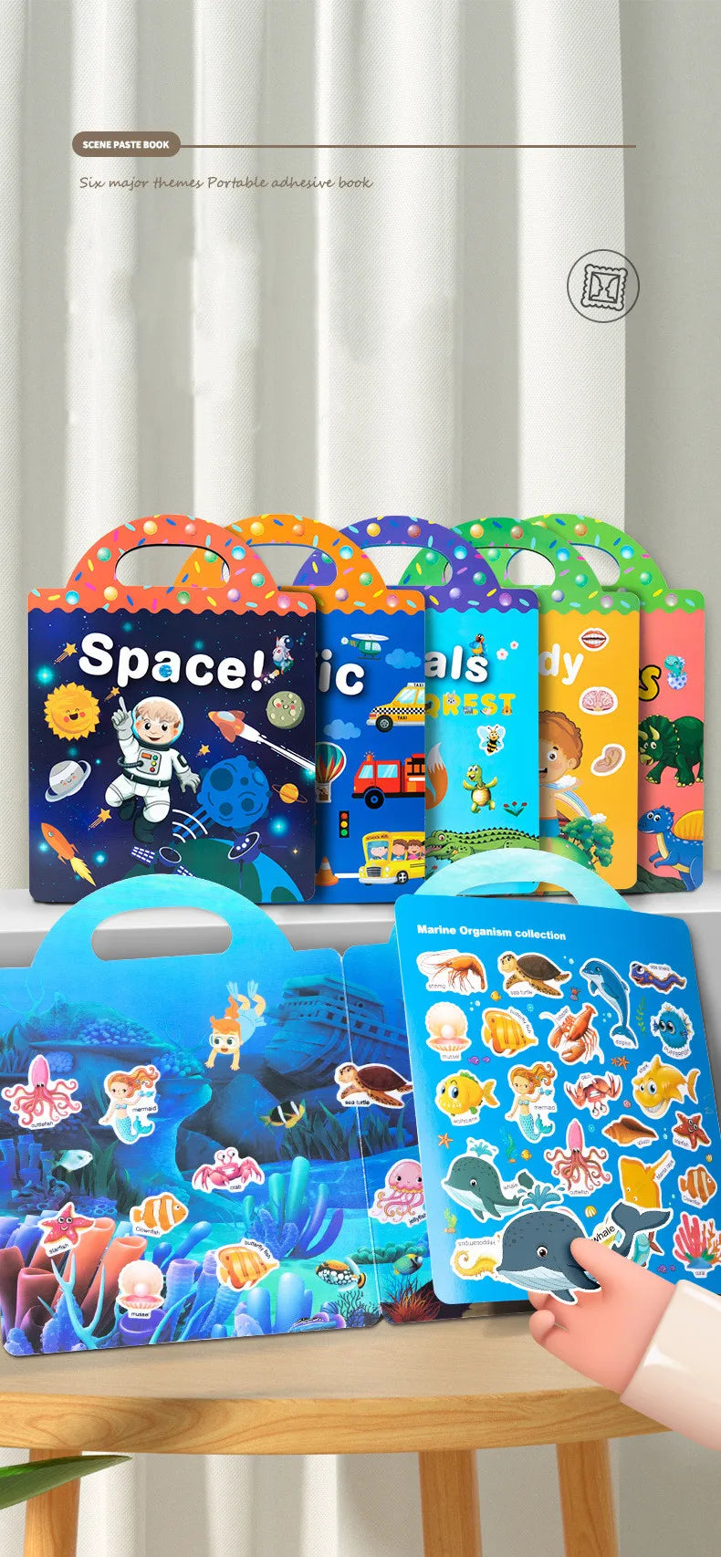 Reusable Cartoon Sticker Book for Kids