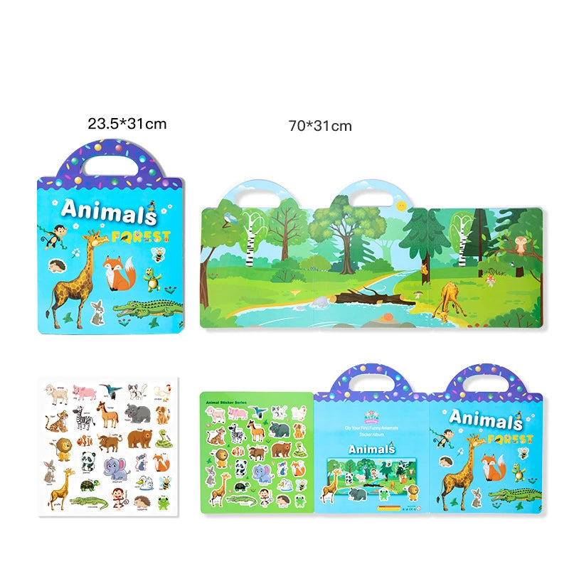Reusable Cartoon Sticker Book for Kids