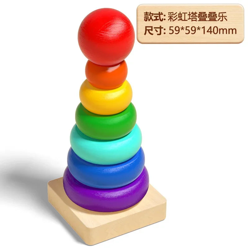 ontessori Wooden Sorting & Stacking Toy