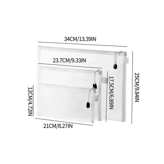 3pcs Mesh Zipper Pouch Set (A4/A5/A6)