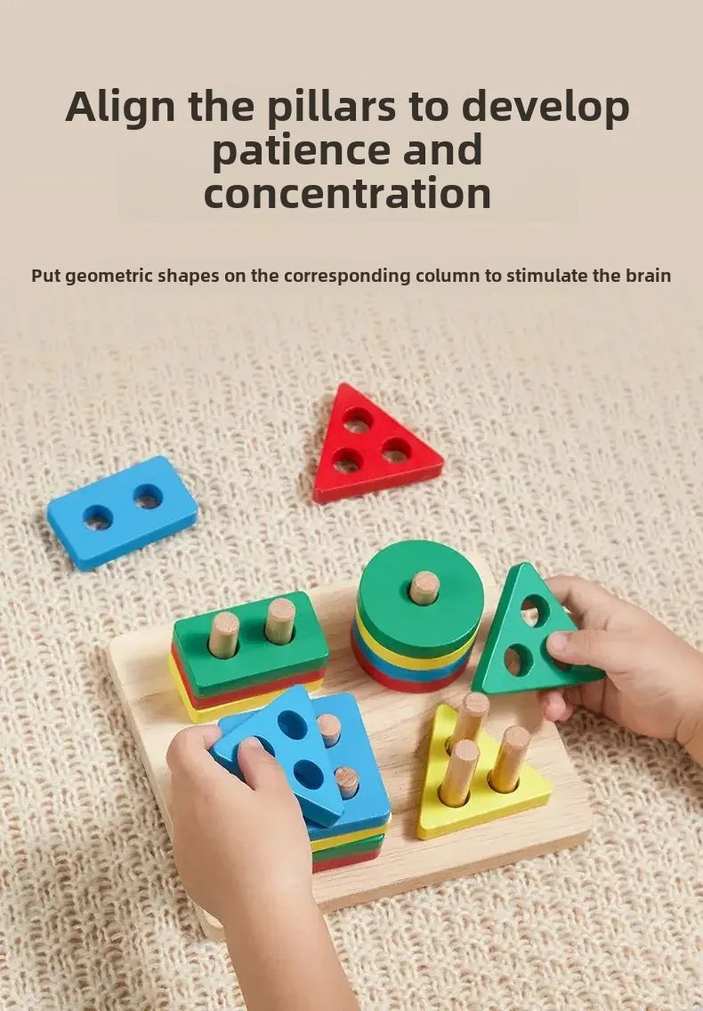 ontessori Wooden Sorting & Stacking Toy