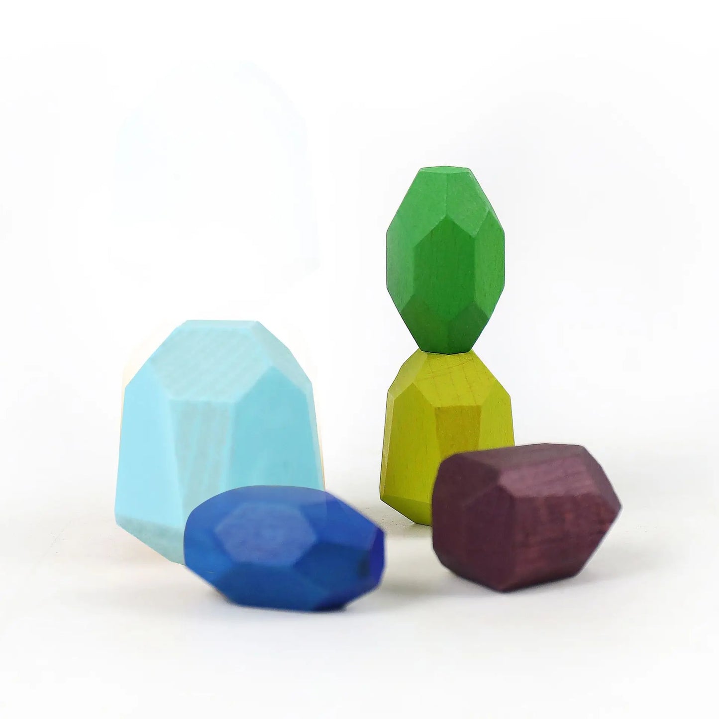 Wooden Sorting Stacking Rocks Stones Sensory Toddler Toys Learning Montessori
