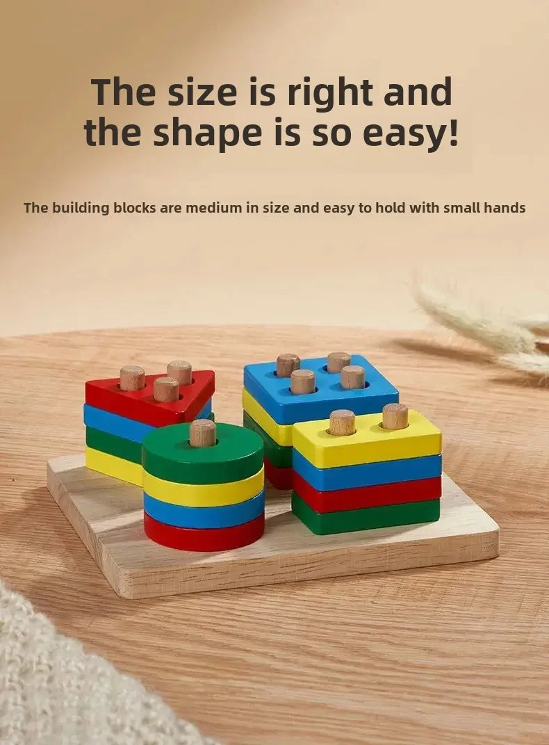 ontessori Wooden Sorting & Stacking Toy