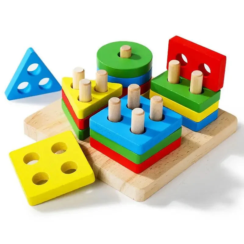 ontessori Wooden Sorting & Stacking Toy