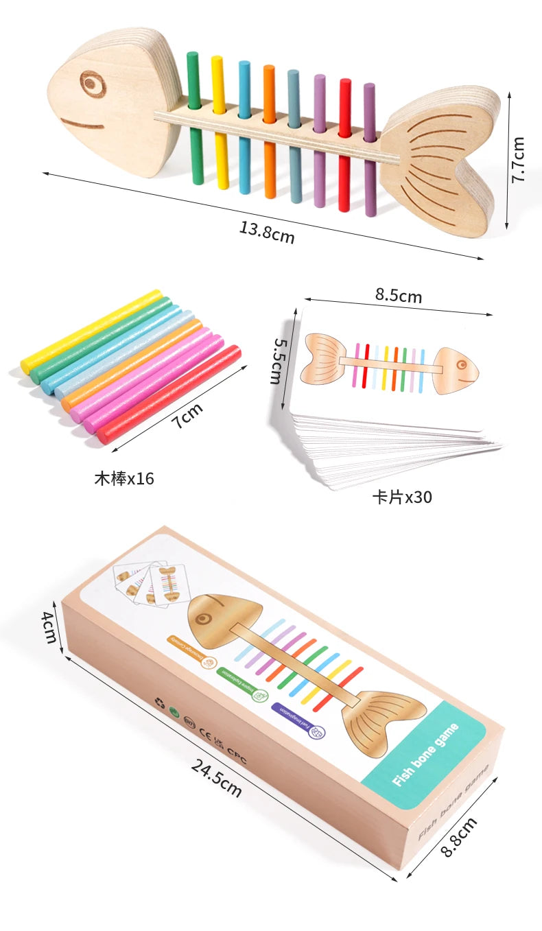 Montessori Color Matching Sensory Toys Wooden Balance Stick Fine Training Game Puzzle Toy For Boys Girls Birthday Gift