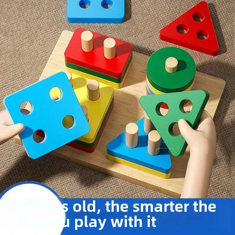 ontessori Wooden Sorting & Stacking Toy