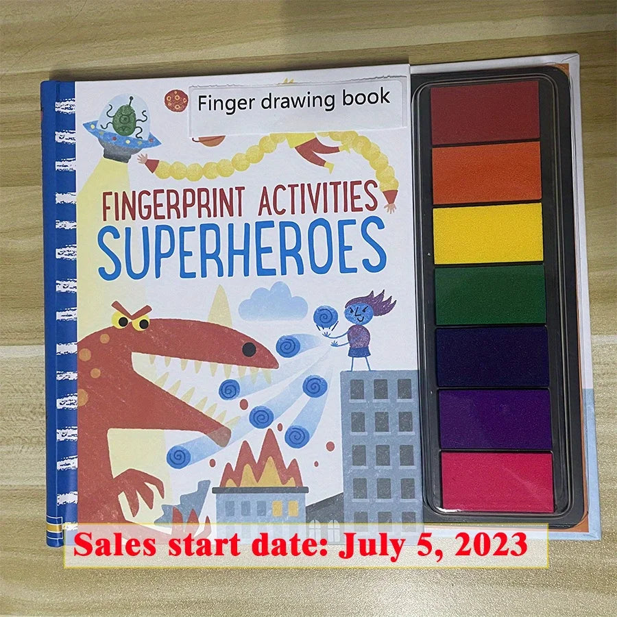 Fingerprinting Books With Rubber Stamps Ink Pad Activities Doodling Book Animal Garden DIY Craft Toy