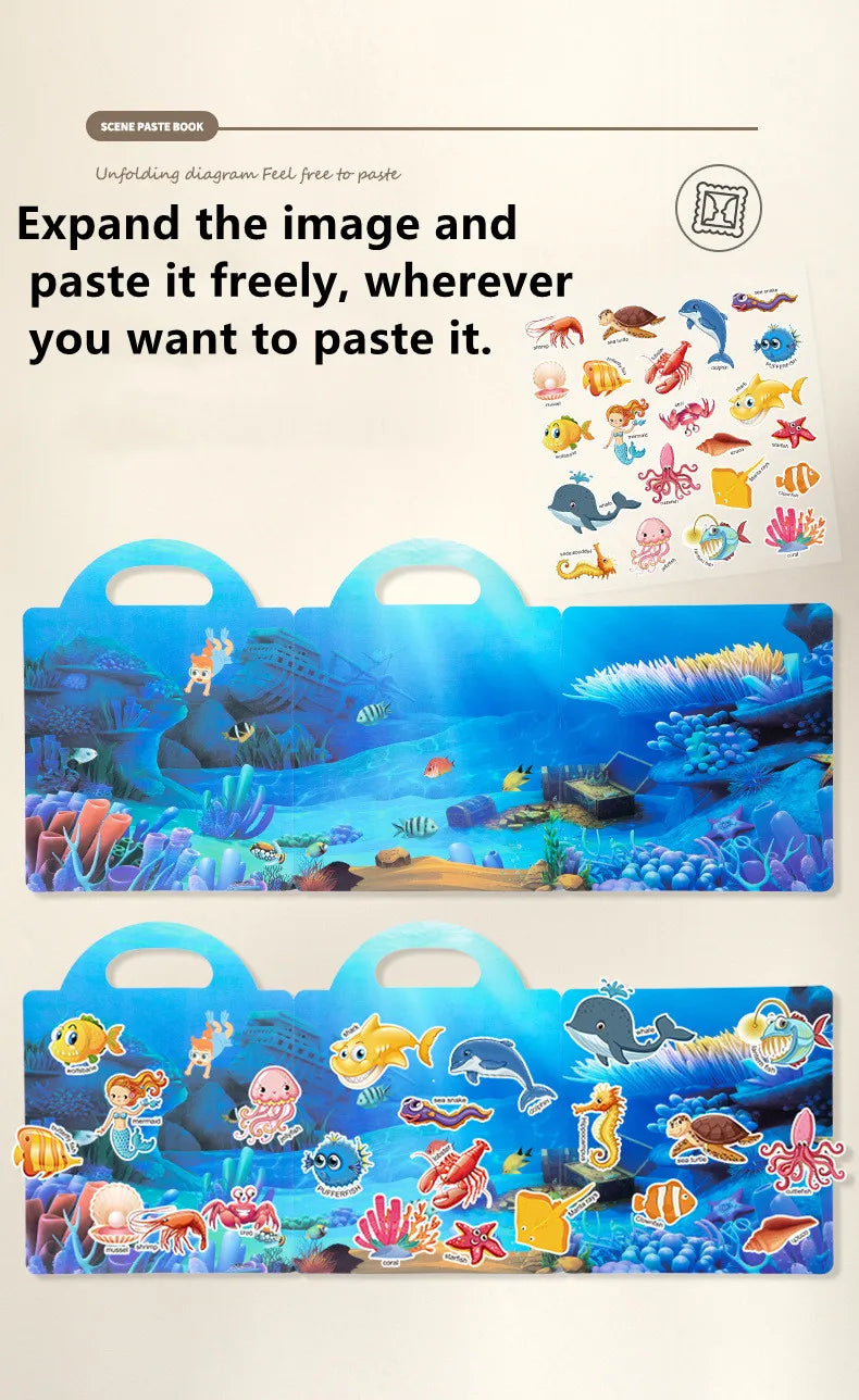 Reusable Cartoon Sticker Book for Kids