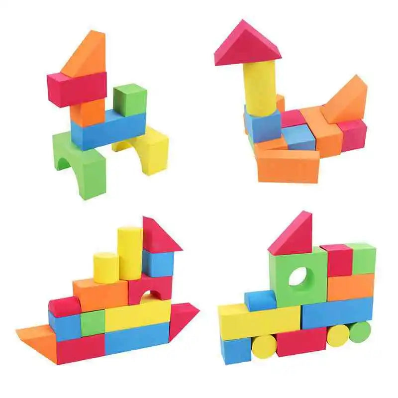 Soft EVA Building Blocks Large Educational STEM Toys for Preschool Kids Big Colorful Stackable Blocks Boy Girl Gifts-46pcs