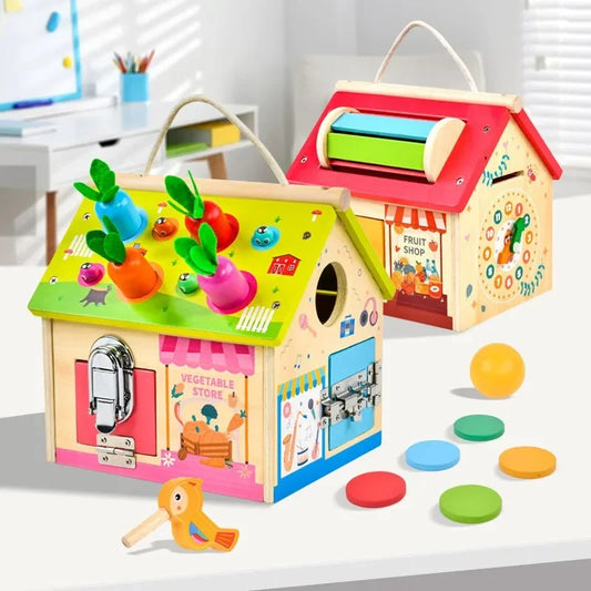 Montessori Early Education Cognitive Toys Busy Little House
