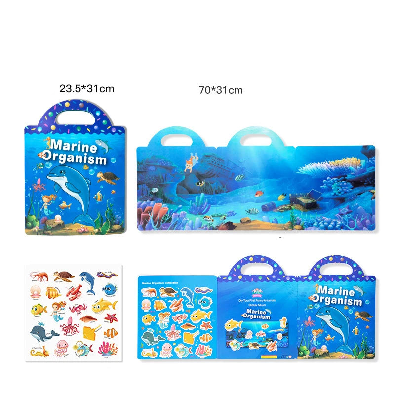 Reusable Cartoon Sticker Book for Kids