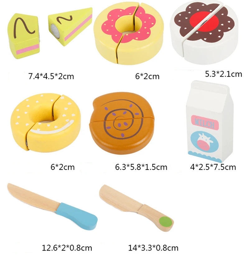 Wooden Pretend Play Kitchen – Montessori Simulation Toy | Educational Cutting Fruit & Vegetable Set for Kids | Role-Playing Game for Children