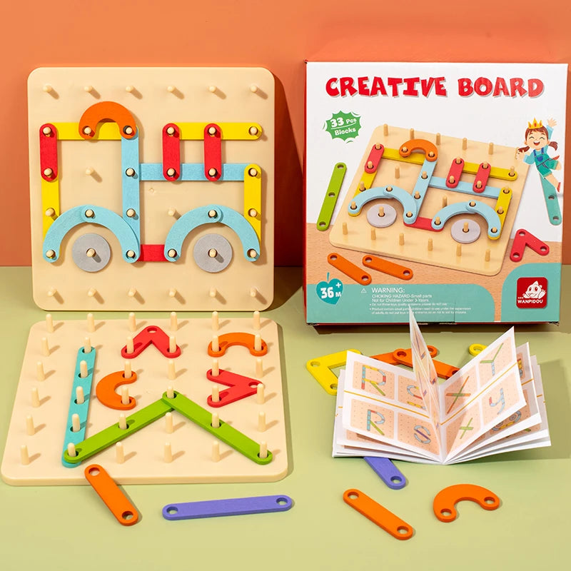 Children’s Wooden Geometric Pegboard