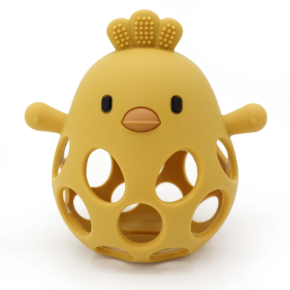 Baby Silicone Chick Teether – Hollow Cartoon Design for Infants