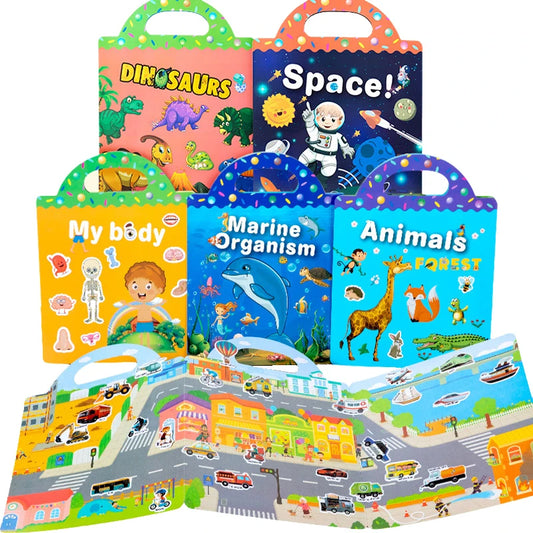 Reusable Cartoon Sticker Book for Kids
