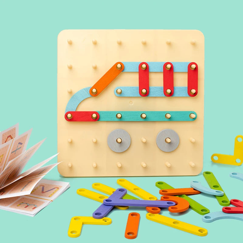 Children’s Wooden Geometric Pegboard