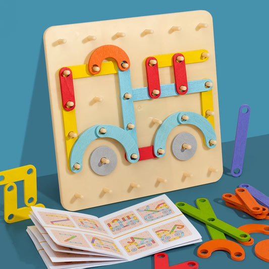 Children’s Wooden Geometric Pegboard