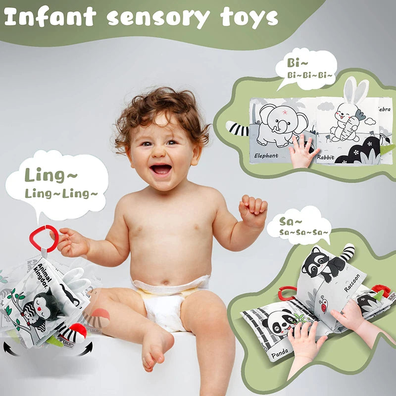 Soft Baby Cloth Books – 3D Touch & Feel Sensory Learning Toy for Infants