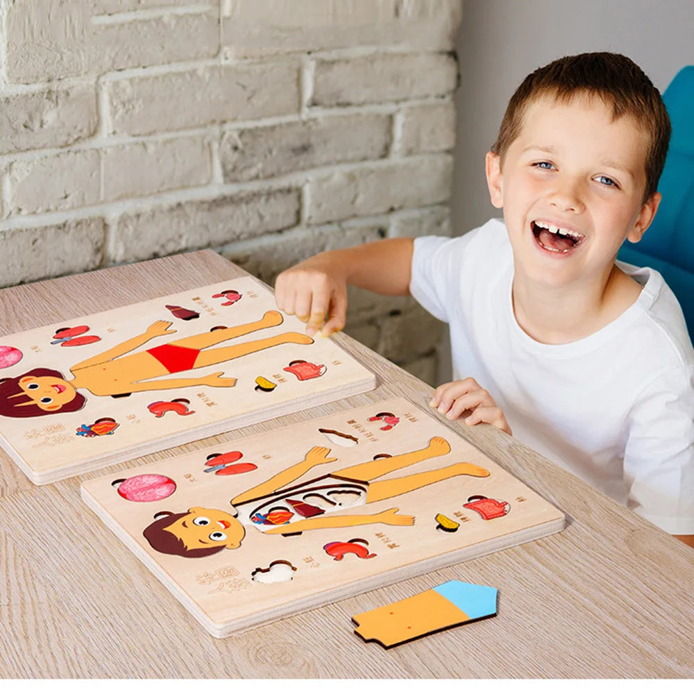 Montessori Human Body Puzzle Busy Board.