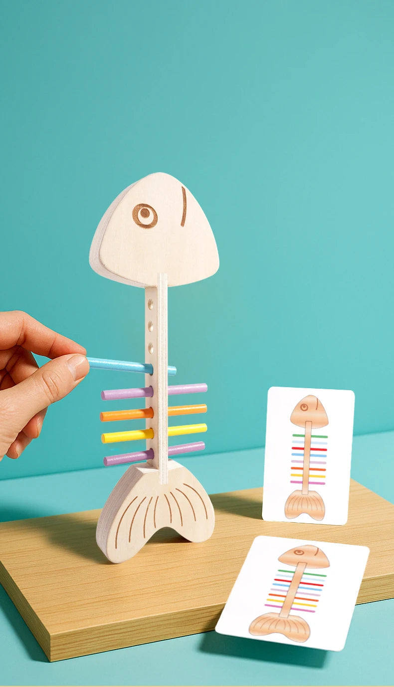 Montessori Color Matching Sensory Toys Wooden Balance Stick Fine Training Game Puzzle Toy For Boys Girls Birthday  Gift