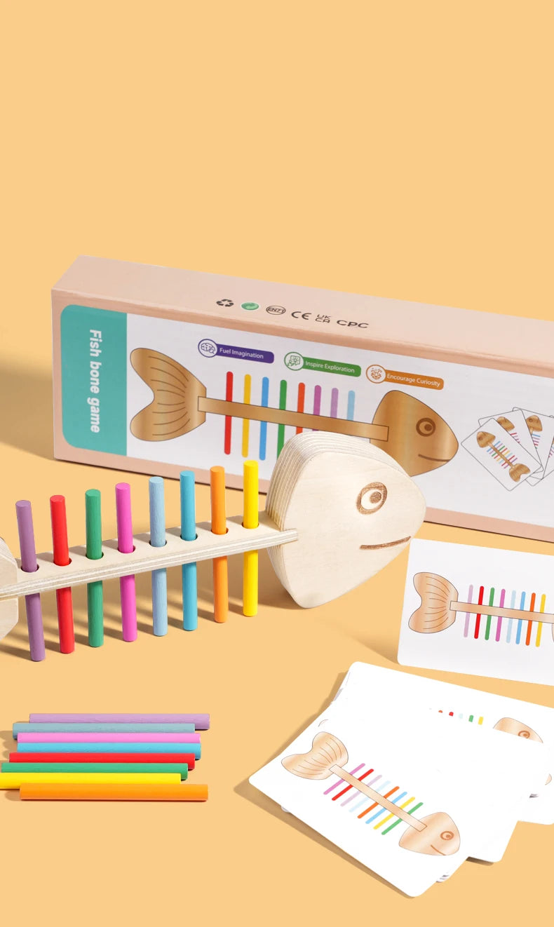 Montessori Color Matching Sensory Toys Wooden Balance Stick Fine Training Game Puzzle Toy For Boys Girls Birthday  Gift