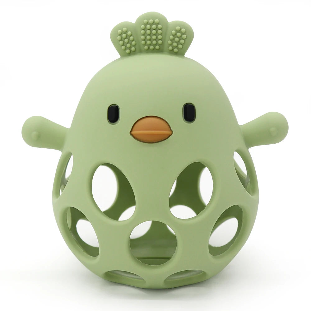 Baby Silicone Chick Teether – Hollow Cartoon Design for Infants