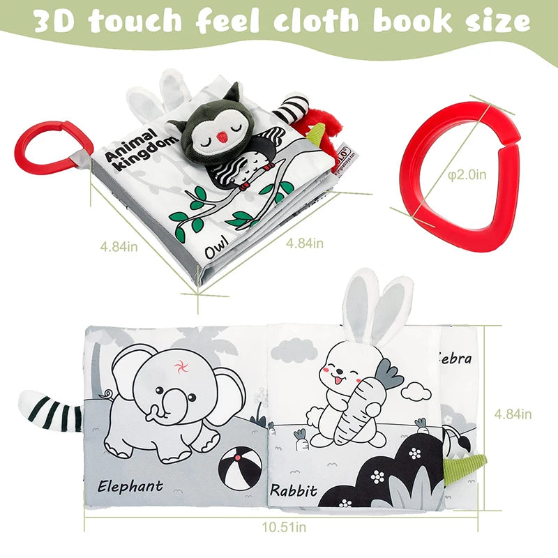Soft Baby Cloth Books – 3D Touch & Feel Sensory Learning Toy for Infants
