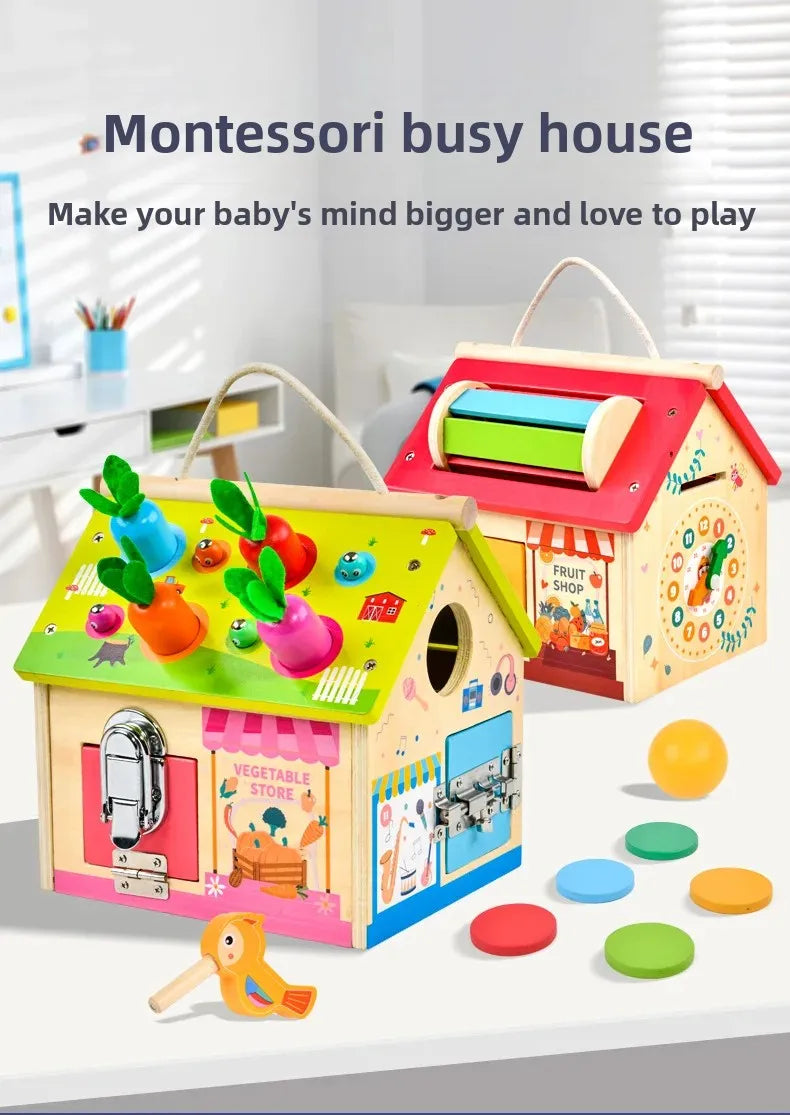 Montessori Early Education Cognitive Toys Busy Little House