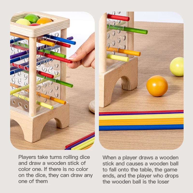 Wooden Stick Picking Game – Montessori Family Interaction Toy